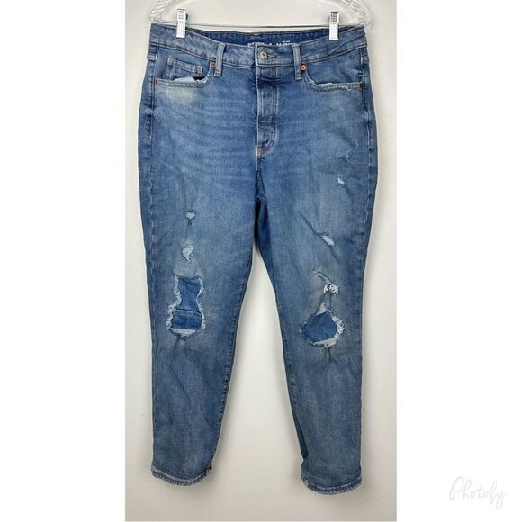 Old Navy High-Rise O.G. Straight Jeans Secret Slim Pockets Button Fly Sz 12 - Picture 1 of 13